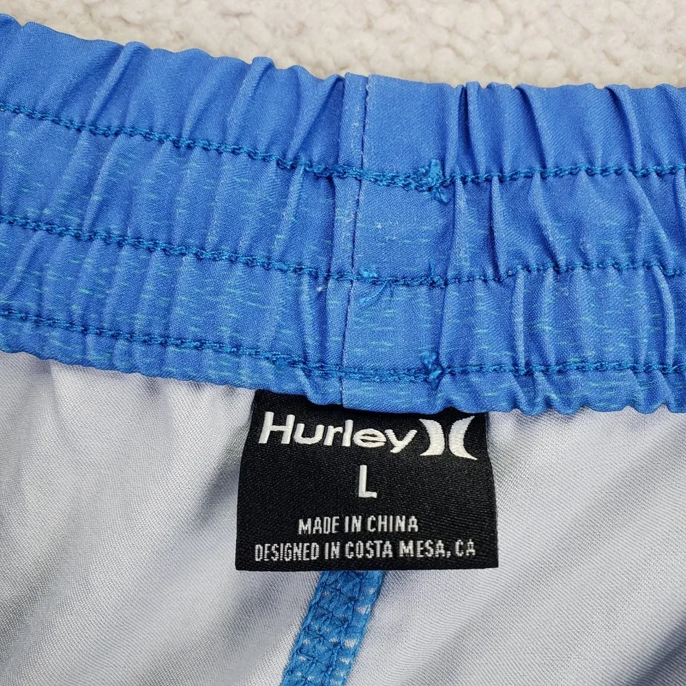 Hurley Striped Board Shorts Mens Large Blue Multi Surf Summer Beachwear